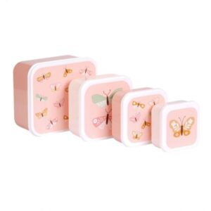 Σετ 4 δοχεία φαγητού Lunch & Snack Box Butterflies – A little lovely company