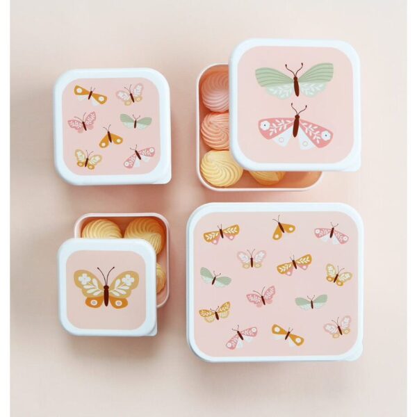 Σετ 4 δοχεία φαγητού Lunch & Snack Box Butterflies – A little lovely company - Image 4