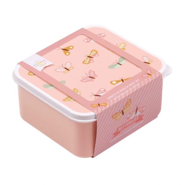 Σετ 4 δοχεία φαγητού Lunch & Snack Box Butterflies – A little lovely company - Image 3