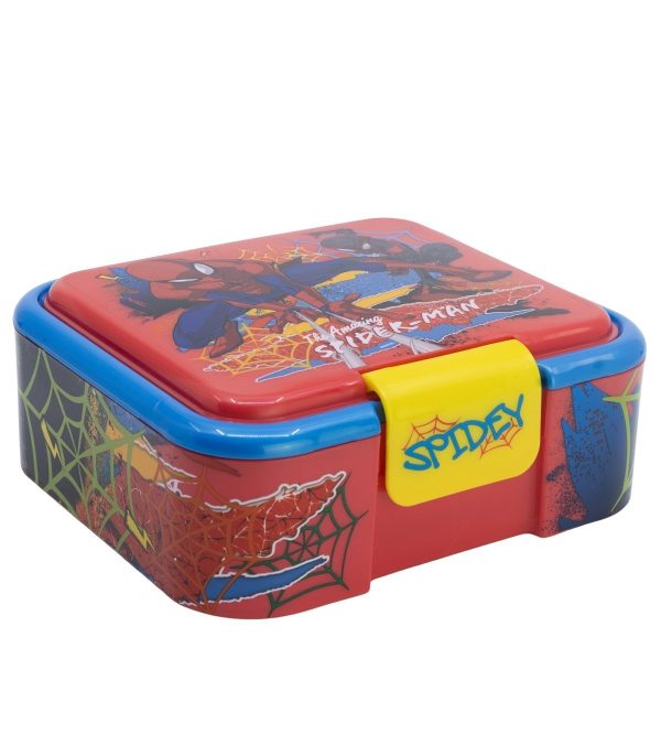 Δοχείο Φαγητού Πλαστικό με 3 Χωρίσματα – Spiderman Target Moving