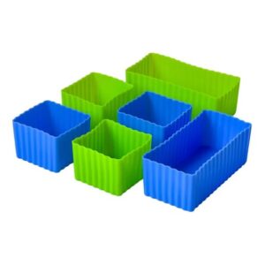 Mini Silicone Bento Cup Set of 6 – Green Blue – Yumbox