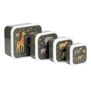 Σετ 4 δοχεία φαγητού Lunch & Snack Box Savannah – A little lovely company