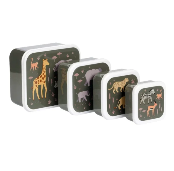 Σετ 4 δοχεία φαγητού Lunch & Snack Box Savannah – A little lovely company