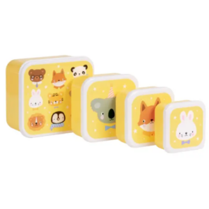 A little lovely company: Σετ 4 δοχεία φαγητού Lunch & Snack Box -Animal Friends