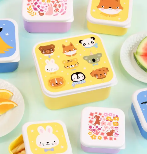 A little lovely company: Σετ 4 δοχεία φαγητού Lunch & Snack Box -Animal Friends - Image 3