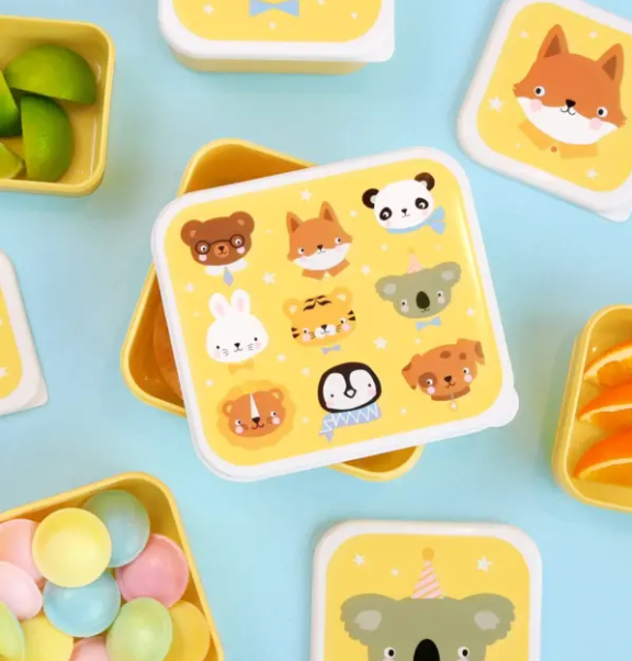 A little lovely company: Σετ 4 δοχεία φαγητού Lunch & Snack Box -Animal Friends - Image 4