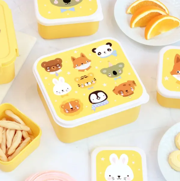 A little lovely company: Σετ 4 δοχεία φαγητού Lunch & Snack Box -Animal Friends - Image 5