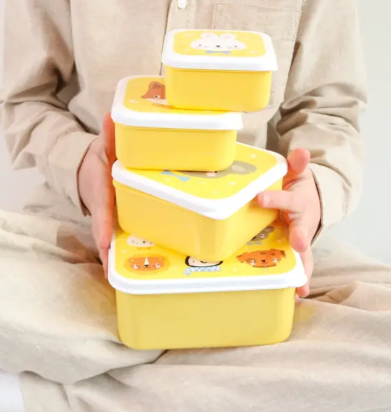 A little lovely company: Σετ 4 δοχεία φαγητού Lunch & Snack Box -Animal Friends - Image 8