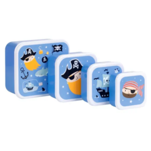 A little lovely company: Σετ 4 δοχεία φαγητού Lunch & Snack Box -Pirates