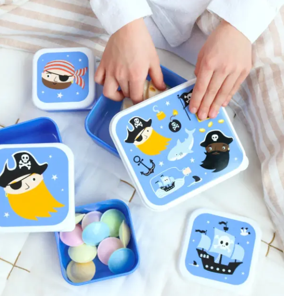 A little lovely company: Σετ 4 δοχεία φαγητού Lunch & Snack Box -Pirates - Image 7