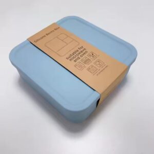 Φαγητοδοχείο Σιλικόνης – 4 Square BentoBox Blue