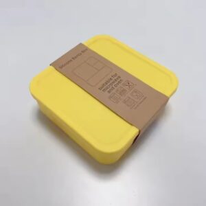 Φαγητοδοχείο Σιλικόνης – 4 Square BentoBox Yellow