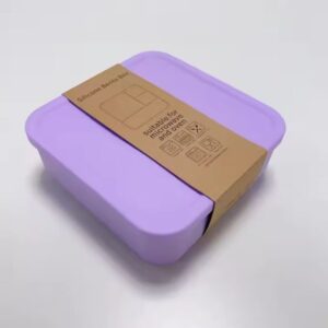 Φαγητοδοχείο Σιλικόνης – 4 Square BentoBox Purple