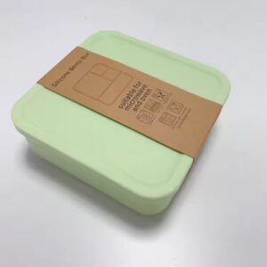 Φαγητοδοχείο Σιλικόνης – 4 Square BentoBox Light Green