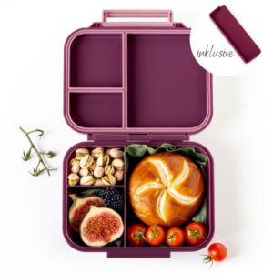 LEKKABOX Mini Classic – Lunchbox with 3 compartments – Plum