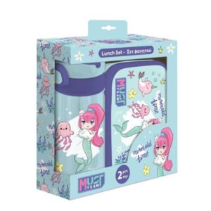 Σετ Φαγητού Mermaid Time Φαγητοδοχείο 800ml-Παγούρι PP 500ml