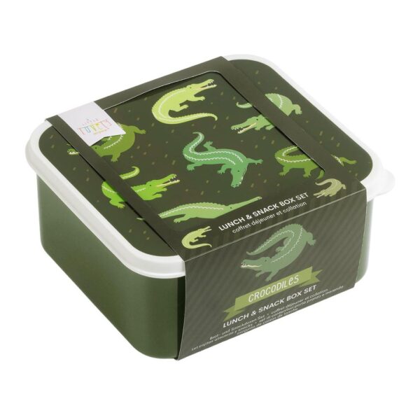 Σετ 4 δοχεία φαγητού Lunch & Snack Box Crocodiles – A little lovely company - Image 4