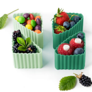 Bento Cups, 4 Set – LEKKABOX Triangle Cups – Forest