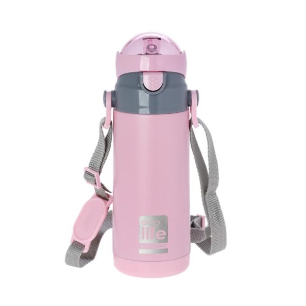 ECOLIFE ΜΕΤΑΛΛΙΚΟ ΘΕΡΜΟΣ ΠΑΙ∆ΙΚΟ 400ml – ΡΟΖ