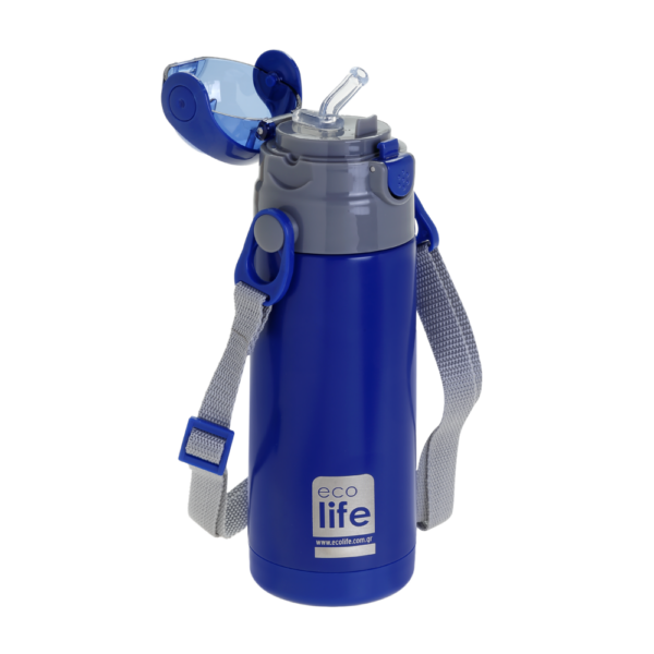 ECOLIFE ΜΕΤΑΛΛΙΚΟ ΘΕΡΜΟΣ ΠΑΙ∆ΙΚΟ 400ml- NAVY BLUE - Image 4