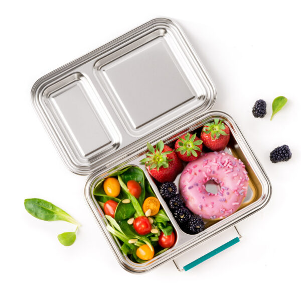 LEKKABOX Duo – Stainless steel lunch box with 2 compartments – Petrol - Image 3