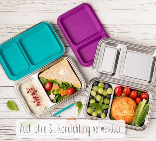 LEKKABOX Duo – Stainless steel lunch box with 2 compartments – Petrol - Image 4