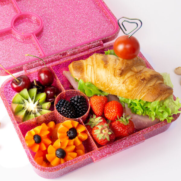 Lekkabox Glamour Lunchbox 4 sections – Pink Glitter - Image 2