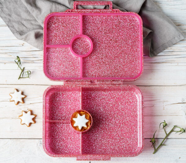 Lekkabox Glamour Lunchbox 4 sections – Pink Glitter - Image 4