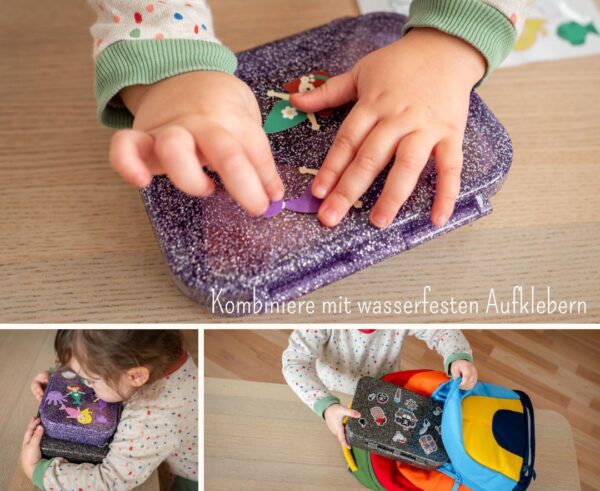 Lekkabox Glamour Lunchbox 4 sections – Black Glitter - Image 4