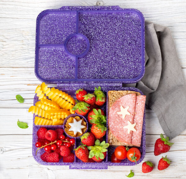 Lekkabox Glamour Lunchbox 4 sections – Purple Glitter - Image 3