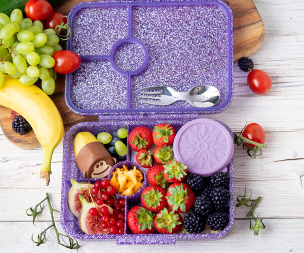 Lekkabox Glamour Lunchbox 4 sections – Purple Glitter - Image 4