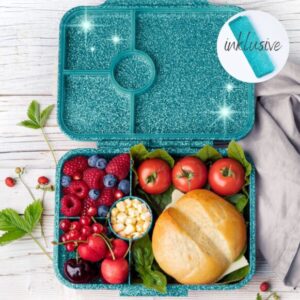 Lekkabox Glamour Lunchbox 4 sections – Aqua Glitter