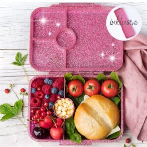Lekkabox Glamour Lunchbox 4 sections – Pink Glitter