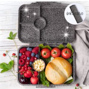 Lekkabox Glamour Lunchbox 4 sections – Black Glitter