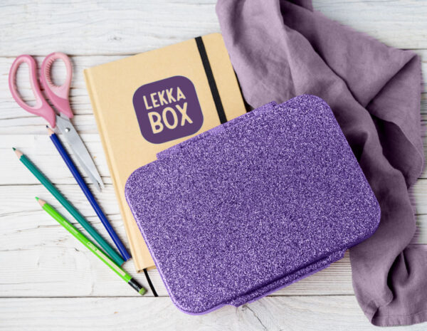 Lekkabox Glamour Lunchbox 4 sections – Purple Glitter - Image 5