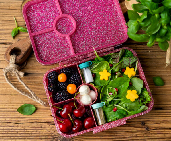 Lekkabox Glamour Lunchbox 4 sections – Pink Glitter - Image 11