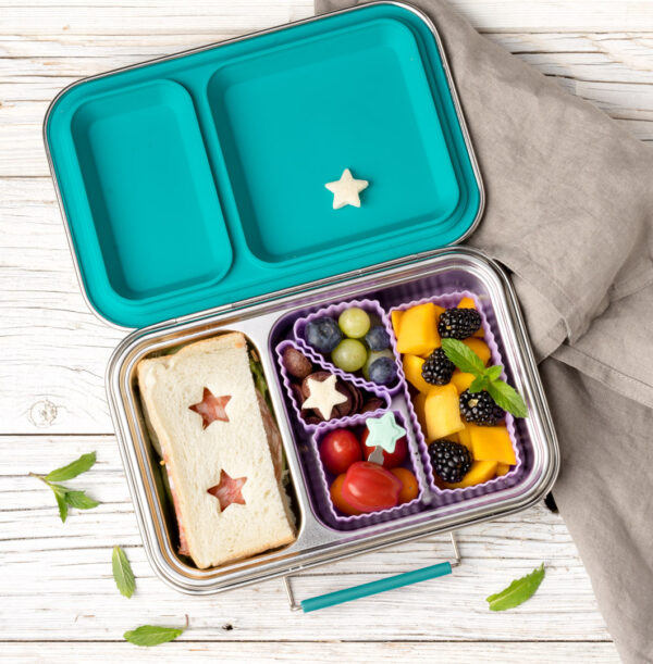 LEKKABOX Duo – Stainless steel lunch box with 2 compartments – Petrol - Image 6