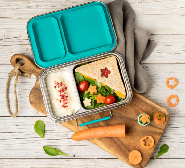 LEKKABOX Duo – Stainless steel lunch box with 2 compartments – Petrol - Image 7