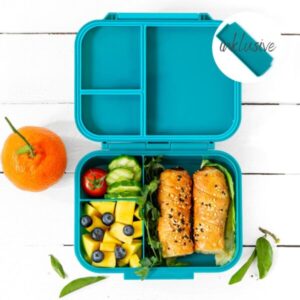 LEKKABOX Mini Classic – Lunchbox with 3 compartments – Petrol