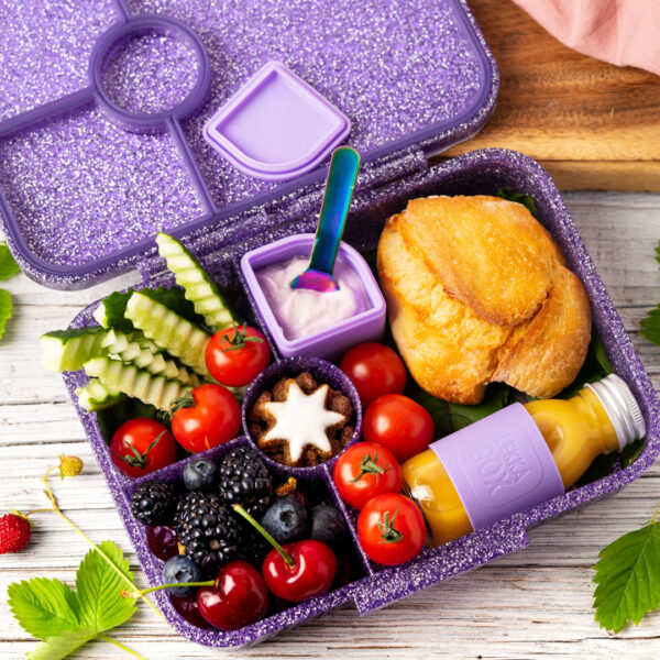 Lekkabox Glamour Lunchbox 4 sections – Purple Glitter - Image 7