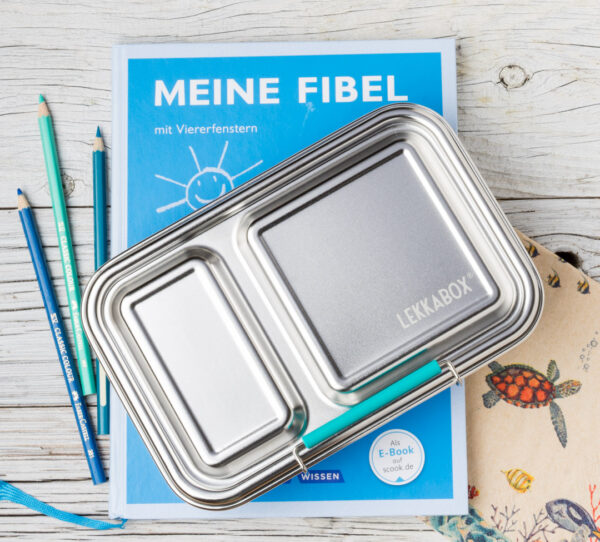 LEKKABOX Duo – Stainless steel lunch box with 2 compartments – Petrol - Image 8