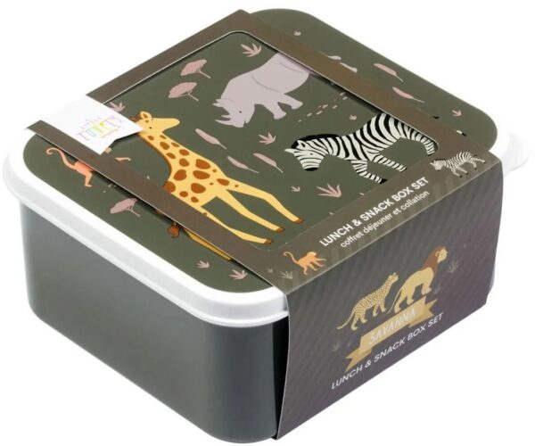 Σετ 4 δοχεία φαγητού Lunch & Snack Box Savannah – A little lovely company - Image 2