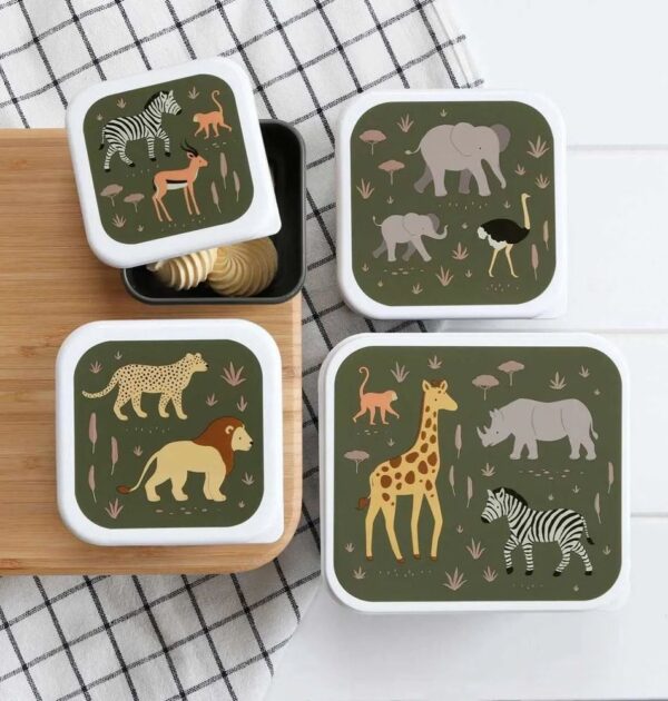 Σετ 4 δοχεία φαγητού Lunch & Snack Box Savannah – A little lovely company - Image 3