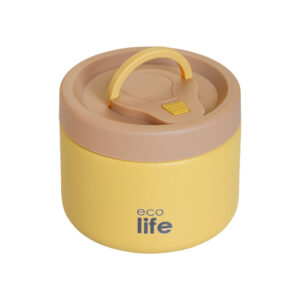 Ecolife Στρογγυλό Θερμός Φαγητού 650ml | Κίτρινο