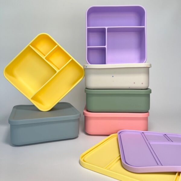 Φαγητοδοχείο Σιλικόνης – 4 Square BentoBox Blue - Image 2
