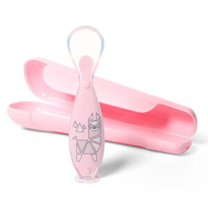 BabyOno: Εκπαιδευτικό κουταλάκι σιλικόνης Pink Lama