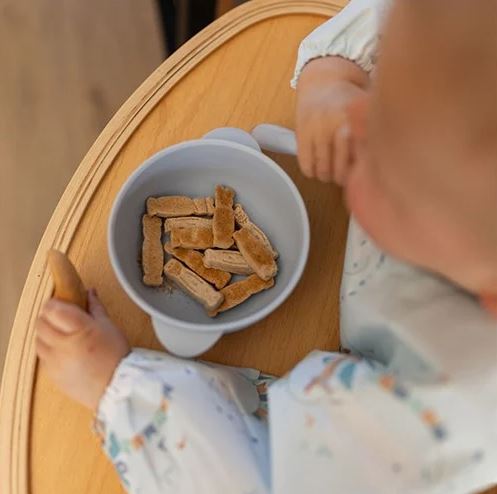 BabyOno: Μπολάκι σιλικόνης με λαβές, καπάκι & βάση με βεντούζα – Blue - Image 5