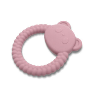 SILICONE TEETHER PANDA NATURAL DEEP PINK