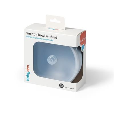 BabyOno: Μπολάκι σιλικόνης με λαβές, καπάκι & βάση με βεντούζα – Blue - Image 8