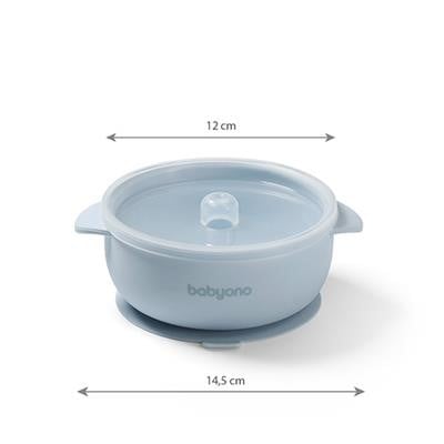 BabyOno: Μπολάκι σιλικόνης με λαβές, καπάκι & βάση με βεντούζα – Blue - Image 9